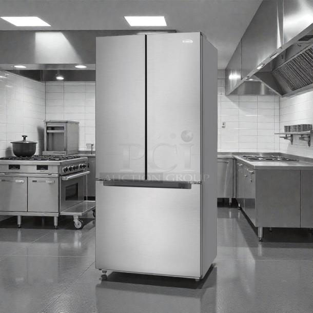 Brand new KoolMore KM-RERFDSS-18C stainless steel French door refrigerator, 18.5 cu. ft., Energy Star, CSA certified.