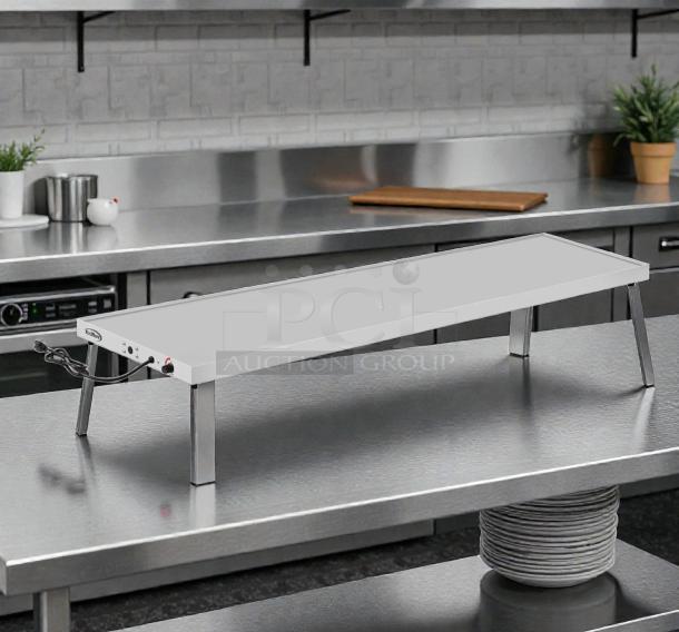 Brand new KoolMore KM-WS60 commercial warming shelf, 60-inch stainless steel, unused in original box, model KOOL-M-WS-0268.