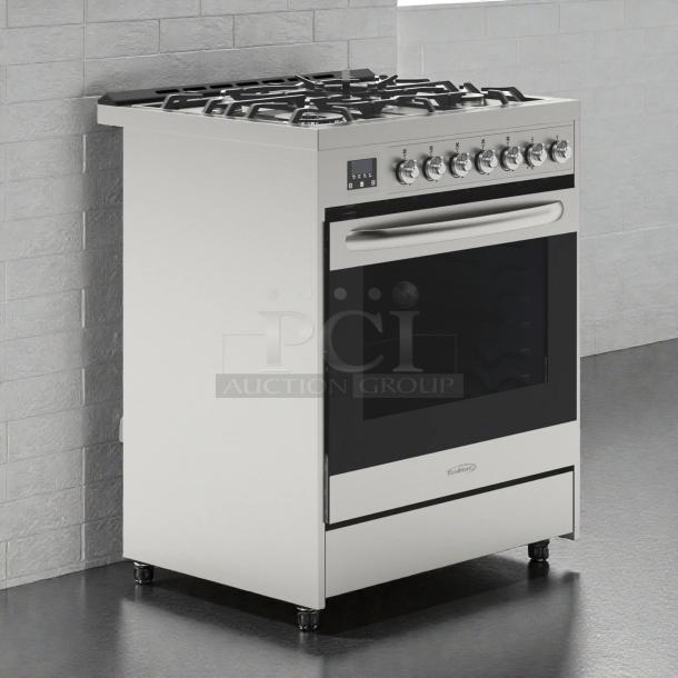 Brand new KoolMore KM-FR30G-SS 30" stainless steel gas range, freestanding, CSA certified, unused, in original box.