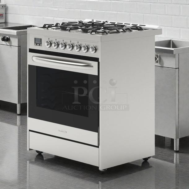 Brand new KoolMore KM-FR30G-SS 30" stainless steel gas range, freestanding, CSA certified, never used, original box.