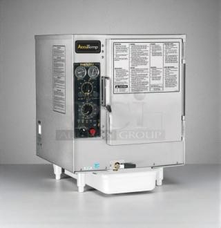 Pristine AccuTemp S62083D10031200 countertop steamer, 208V/3 Phase, fully tested, excellent condition with control panel and labels.