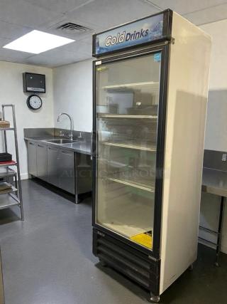 Turbo Air TGM-22RV glass door merchandiser refrigerator in top-tier condition, 115V/single phase, fully tested and working.