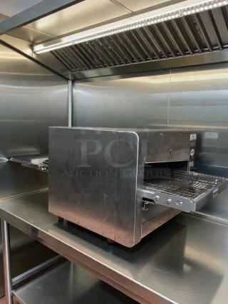 Flawless Omcan Conveyor Toaster, Model CE-CN-1800, 120V, single phase, fully tested, excellent condition, commercial use.