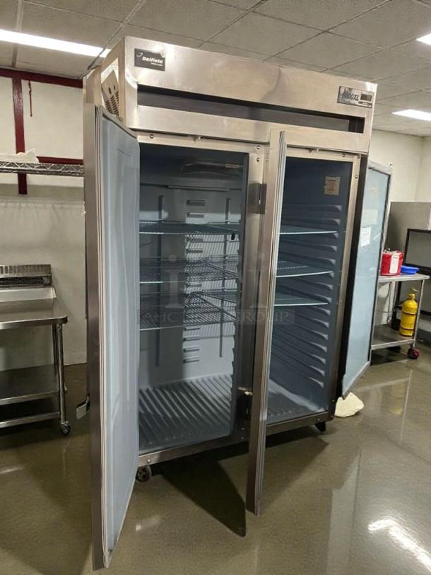 Delfield 6151XL-S15 commercial reach-in refrigerator, stainless steel, double door, 115V, excellent condition, fully tested.