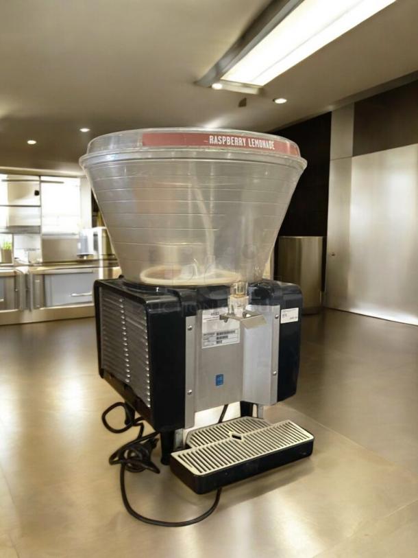 Pristine 115V commercial single-bowl cold drink dispenser, model COL-M-BEV-0085, with "Raspberry Lemonade" label. Fully tested.