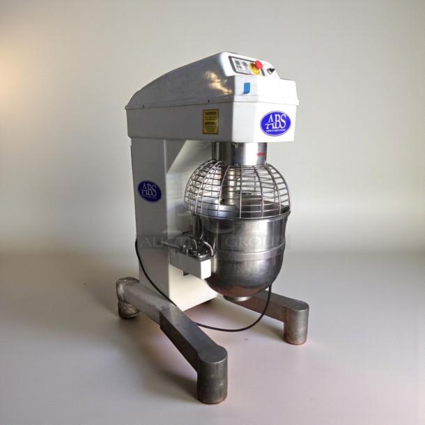 American Baking Systems SM-60LM commercial 60 Qt planetary mixer, 220V, 3 Phase, premium condition, fully tested, ABS logo visible.