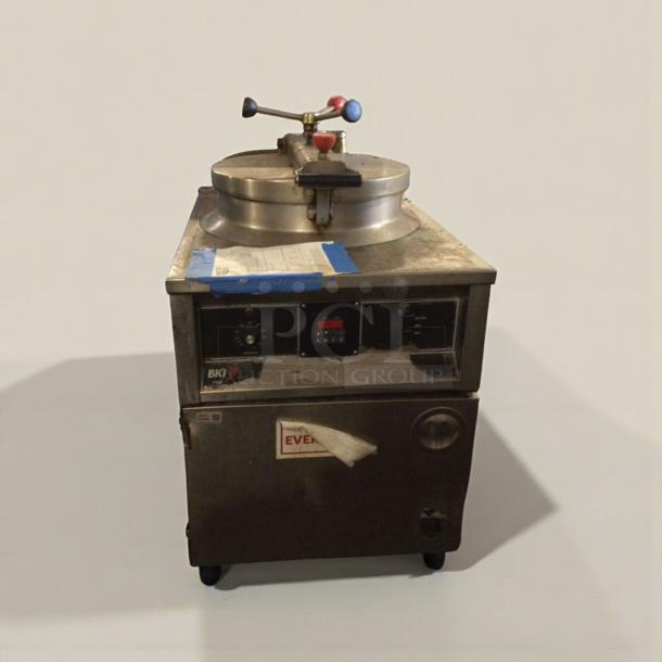 BKI Commercial Pressure Fryer, floor model, stainless steel, tested, working condition, model BKI-L-PFR-0278, Louisville, KY.