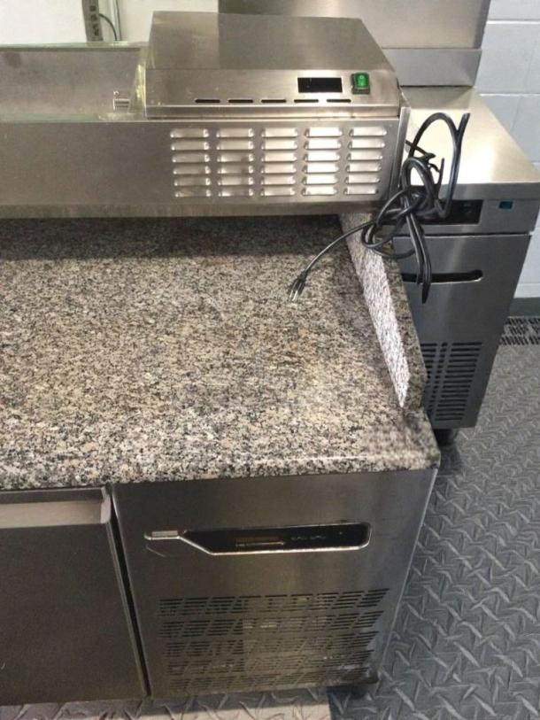 Commercial Pizza Prep Table, granite top, multi-door, 115V, excellent condition, fully tested, model GEN-L-PREP-0280.