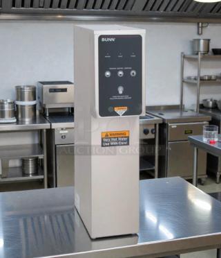 BUNN 39100.0000 H5E-DV PC 5-Gallon Hot Water Dispenser in excellent condition, dual voltage, fully tested, "Hot Water" warning label.