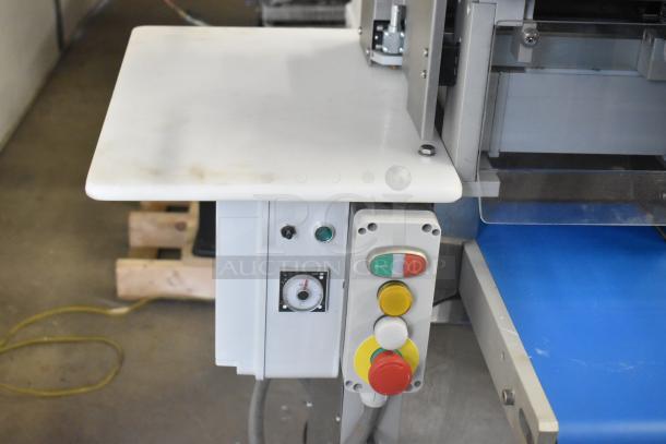 Arcobaleno AMF160 commercial pasta machine, metal, multi-function, on casters. Features control panel with colored buttons.