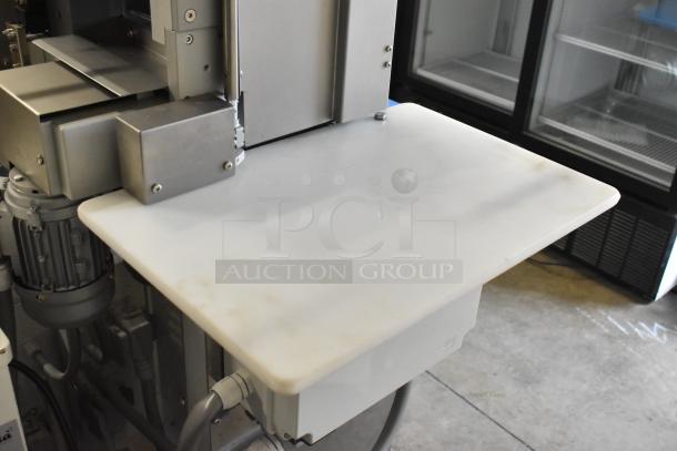 Arcobaleno AMF160 commercial pasta machine with metal body and casters, 220/380V, 3-phase, features multifunction capability.