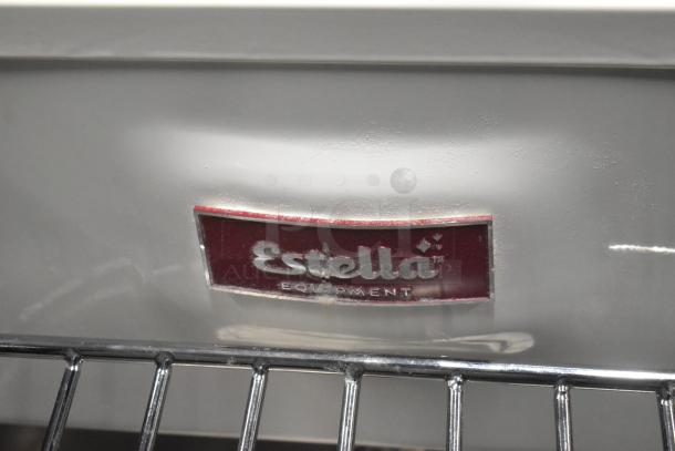 Alt text: Estella 348SM30 metal spiral dough mixer with visible logo, new scratch and dent condition. Commercial 30 Qt. capacity.
