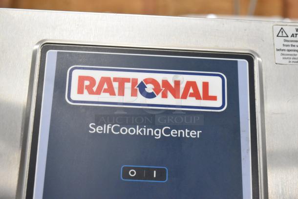 Rational SelfCookingCenter label, stainless steel, electric convection ovens on casters, 480V, 3-phase, models SCCWE62/SCCWE102.