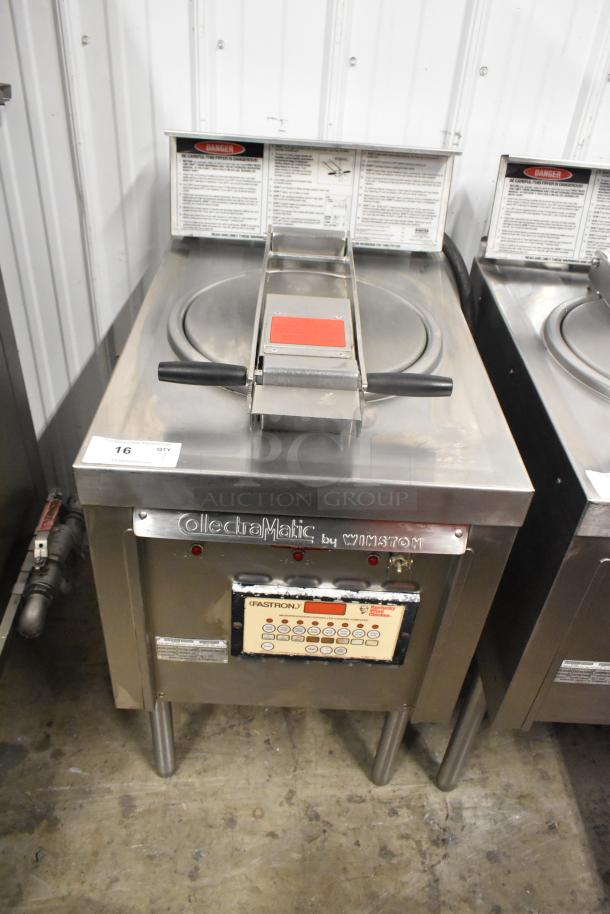 Winston CollectraMatic R620 pressure fryer, stainless steel, 208V, 1-phase, commercial use, digital controls, good condition.