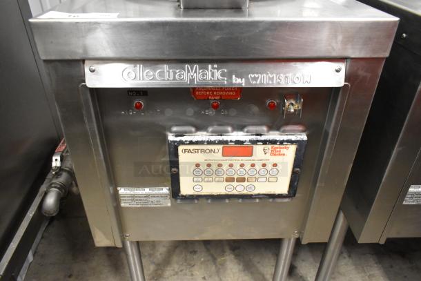 Winston CollectraMatic R620 stainless steel commercial electric fryer, 208V, 1 phase, control panel with labels.