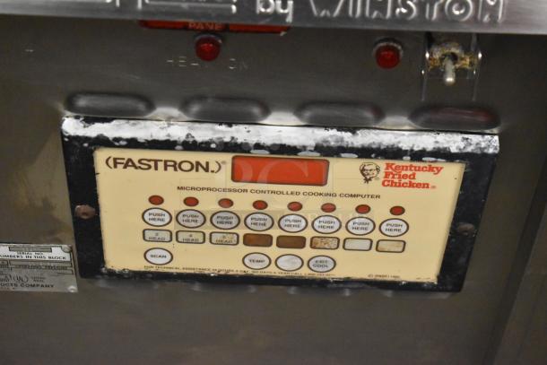 Winston CollectraMatic R620 stainless steel fryer, electric, 208V, 1 phase. Control panel shows "FASTRON" and KFC branding.