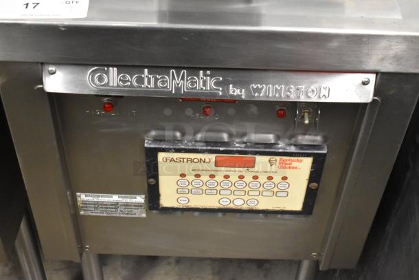 Winston CollectraMatic R620 stainless steel pressure fryer, commercial grade, electric, 208V, 1 phase, with control panel.