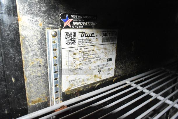 2019 True TPP-67 Stainless Steel Pizza Prep Table, model plate shown, 115V, 1 Phase, on commercial casters.