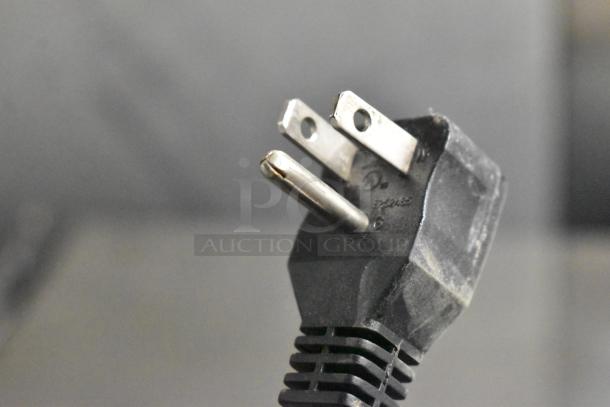 Power plug of a Yukon YBB49-2G-24SD Metal Commercial 2 Door Back Bar Bottle Cooler Merchandiser. 115 Volts, 1 Phase.