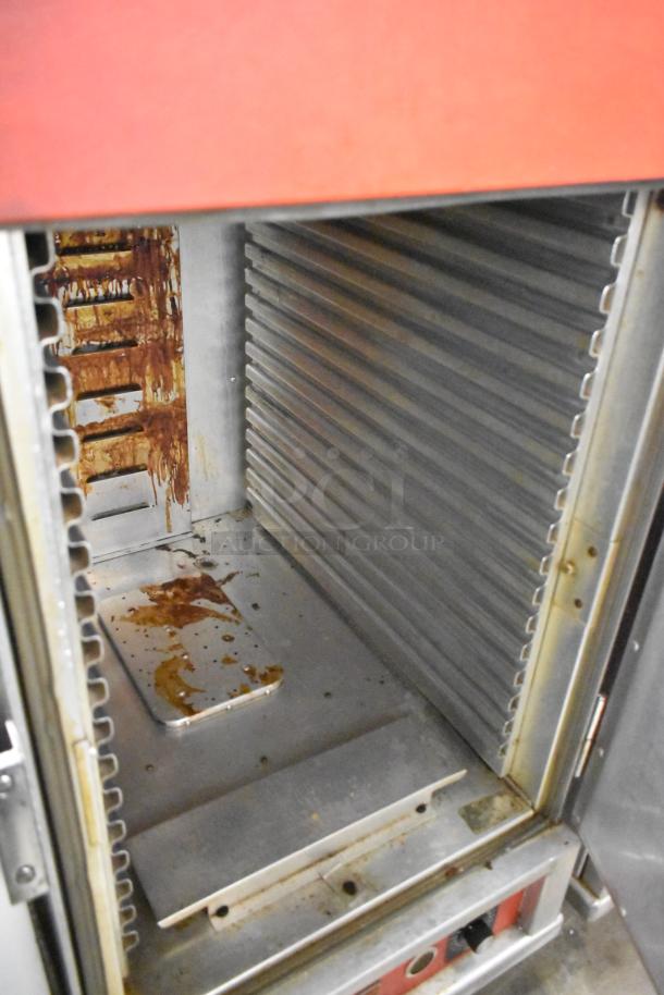 Cres-Cor H1381834 metal heated holding cabinet, commercial casters, visible interior wear, 120V, 1 Phase.