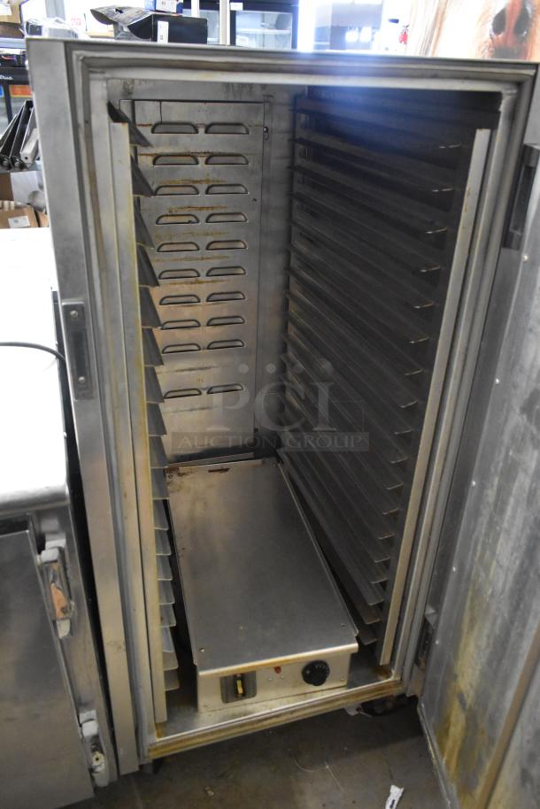 EPCO INSA61618H metal heated holding cabinet, interior shelves, on casters, 120 volts, 1 phase, commercial use.