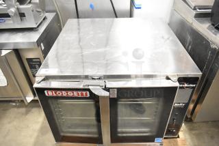 Blodgett Hydrovection Helix stainless steel commercial convection oven with view-through doors and metal oven racks.