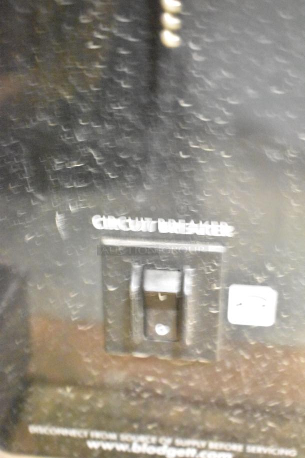 Blodgett Hydrovection Helix commercial oven, stainless steel, full size, view-through doors, metal racks, circuit breaker label.