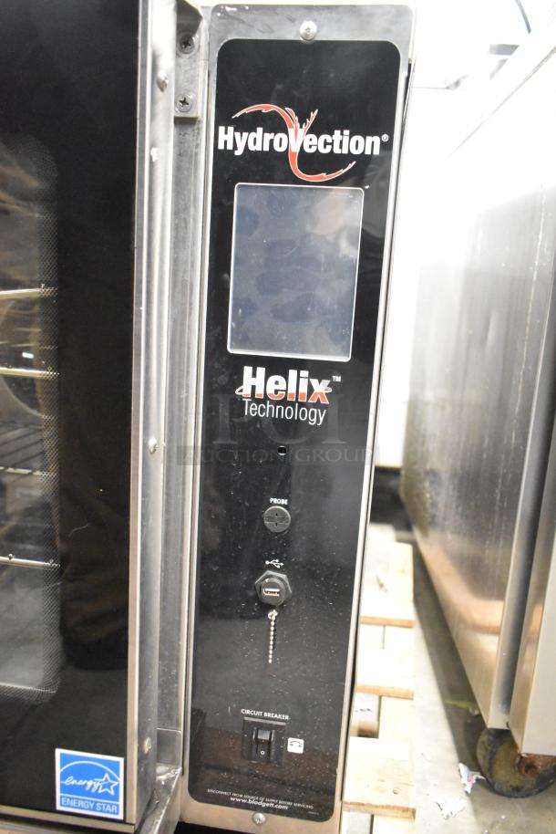 Blodgett Hydrovection Helix stainless steel convection oven with view-through doors, metal racks, and control panel.