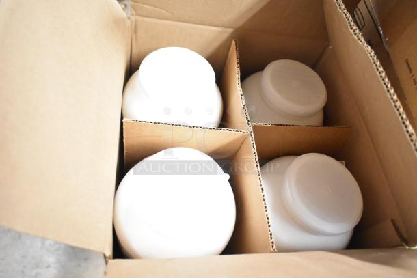 Four brand new boxes containing Purell Hand Sanitizer Dispenser, Scott Foam Skin Cleanser, Aqua Sparkle Detergent in cardboard packaging.