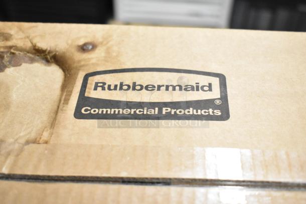 Five new boxes of Rubbermaid Auto Foam, Rubbermaid Commercial Products branding, sealed cardboard packaging.