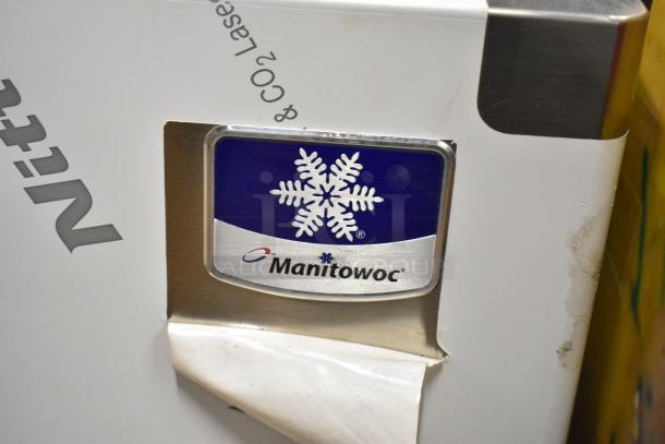 Brand new 2017 Manitowoc RFS0650A stainless steel flake ice machine, 22", 682 lb. capacity, minor dents visible on surface.