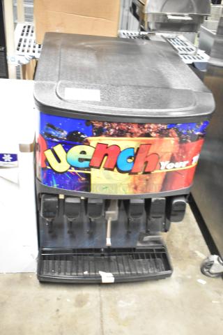 Servend SV150 commercial beverage machine, 6-flavor, ice dispenser, countertop, metal, 115V, used condition.