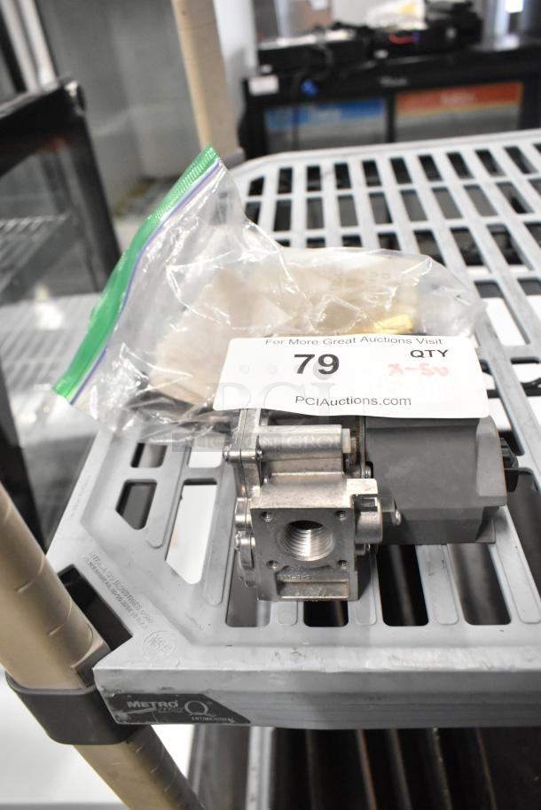 5 brand new scratch and dent items, including Garland US Range valve, AvaValley top hinge, Henny Penny pilot assembly, quantity 79.