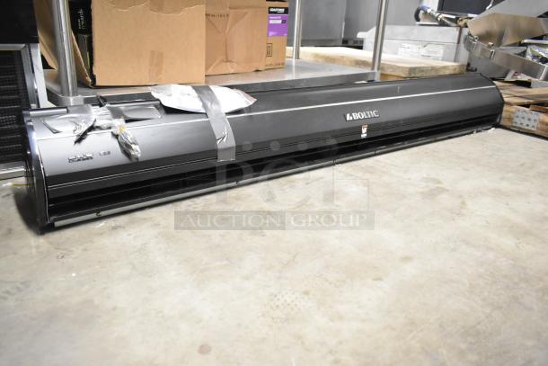 Brand new Boltic 6873518LYB 72" black aluminum air curtain, with remote magnetic door switch, in excellent condition.