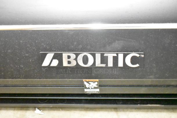 BRAND NEW Boltic 6873518LYB 72" black aluminum air curtain, visible logo, remote magnetic door switch, warning label present.