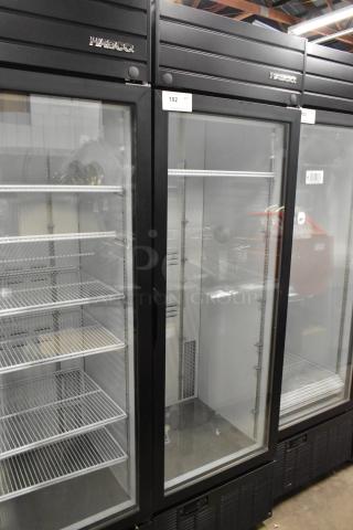 2019 Habco SE18 single door cooler, metal frame, poly-coated racks, commercial use, 115 volts, 1 phase, good condition.