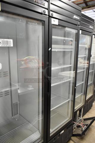 2019 Habco SE18 commercial single door reach-in cooler merchandiser, metal, poly-coated racks, 115V, 1 phase.