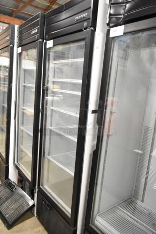 2019 Habco SE18 metal single-door cooler, poly-coated racks, 115V, 1 phase. Excellent condition, glass front display.