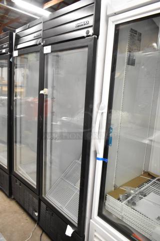 2019 Habco SE18 metal commercial single door reach-in cooler, poly coated racks, 115 volts, good condition.