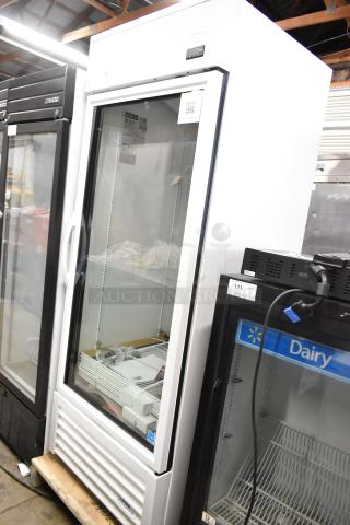 Brand new 2025 True TSCI-600R-G-PH metal commercial single door reach-in cooler, features poly-coated racks.