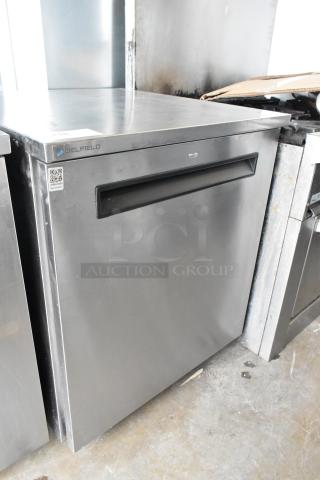 2020 Delfield 406P-STAR2 stainless steel single door undercounter cooler on casters, 115V, commercial use.