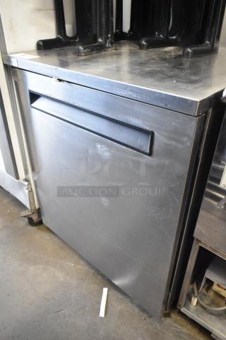 2020 Delfield 406P-STAR2 stainless steel undercounter cooler on casters, single door, 115V, good condition, minor surface marks.
