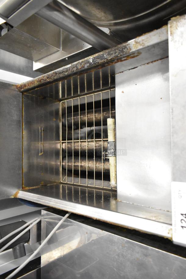 Dean SR42GN stainless steel natural gas deep fat fryer, 105,000 BTU, showing interior, good condition with visible wear.