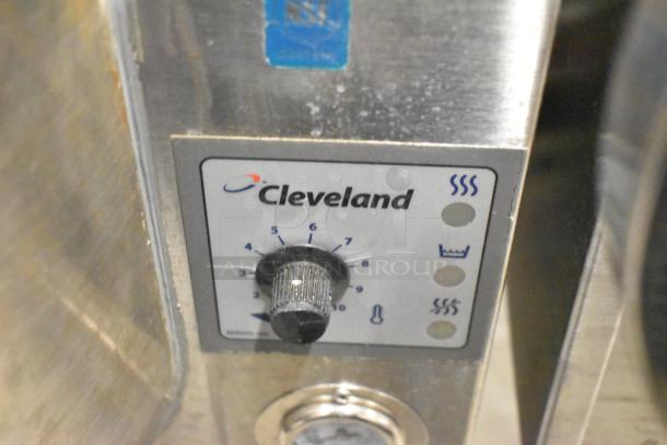 Cleveland KGL-40-T stainless steel steam kettle control panel, 40-gallon capacity, for commercial kitchen use.