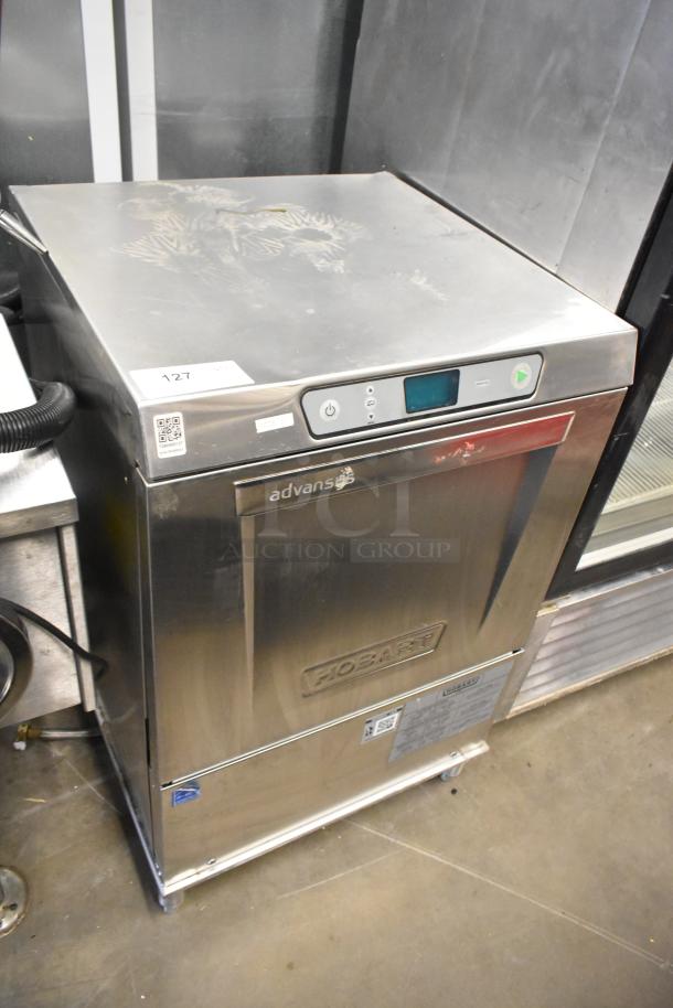 2019 Hobart LXER stainless steel undercounter dishwasher, 120/208-240V, 1 phase, commercial grade, visible controls.