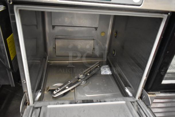 2019 Hobart LXER stainless steel undercounter dishwasher, interior view, 120/208-240V, 1 phase. Clean condition.
