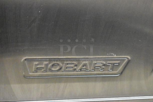2019 Hobart LXER stainless steel commercial undercounter dishwasher, logo visible. 120/208-240 Volts, 1 Phase.