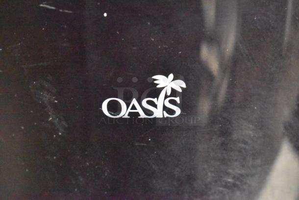 Oasis POU1CCTHS-HI001 metal countertop water dispenser, featuring logo. 115 volts, 1 phase, black finish, good condition.