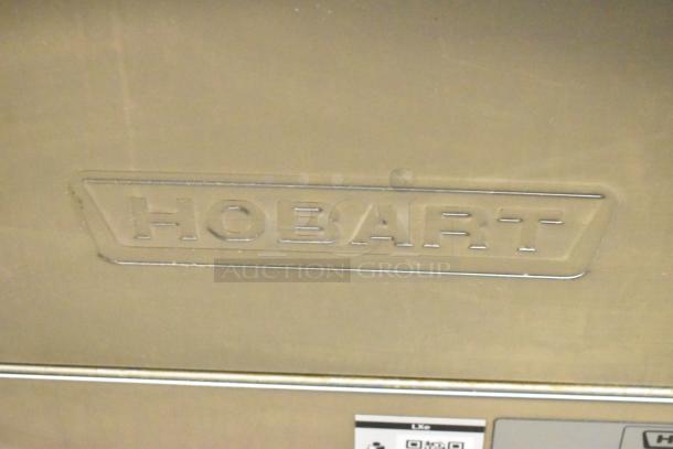 2018 Hobart LXER stainless steel commercial undercounter dishwasher, 120/208-240V, 1 phase, embossed Hobart logo.