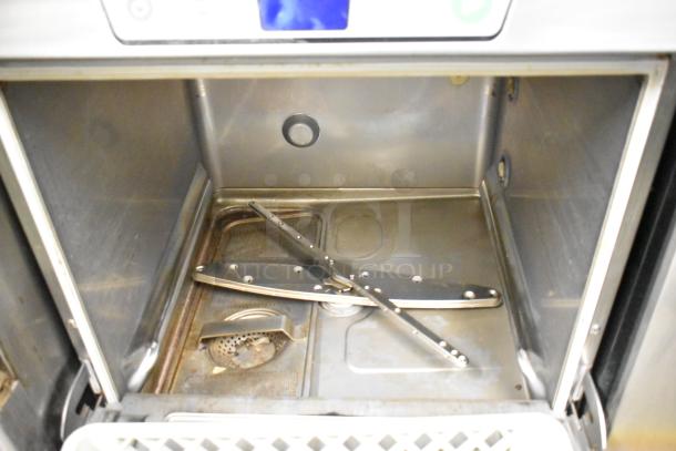 2018 Hobart LXER stainless steel undercounter dishwasher, 120/208-240V, 1 Phase, interior view, good condition.